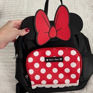 Black and Red Polka Dot Minnie Mouse Backpack